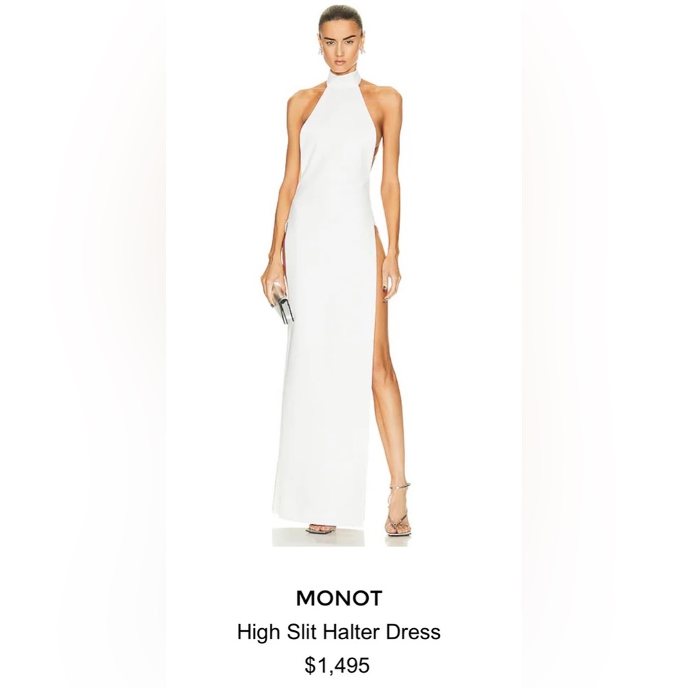 Worn once! Designer white halter gown.